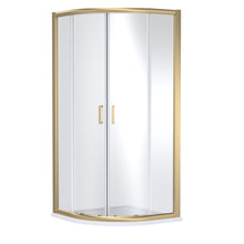 Nui Lucie 900mm X 900mm Quadrant - Brushed Brass Contemporary Aluminium,glass 1900x880x880mm