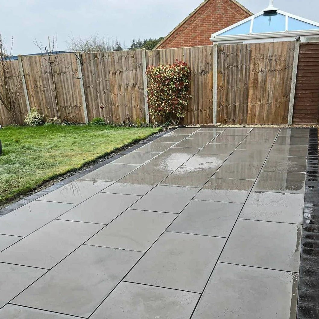 Aravalli Grey Indian 20mm Sandstone Paving Slabs - Sawn & Honed - JJ Building Materials