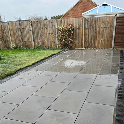 Aravalli Grey Indian 20mm Sandstone Paving Slabs - Sawn & Honed - JJ Building Materials