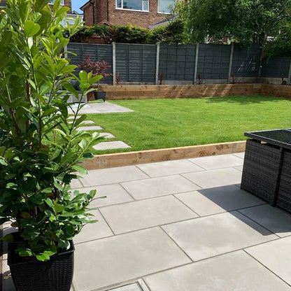 Aravalli Grey Indian 20mm Sandstone Paving Slabs - Sawn & Honed - JJ Building Materials
