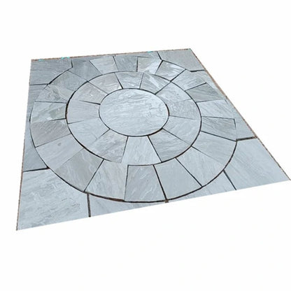 Aravalli Grey Indian 22mm Sandstone Circle Kit - Riven - JJ Building Materials
