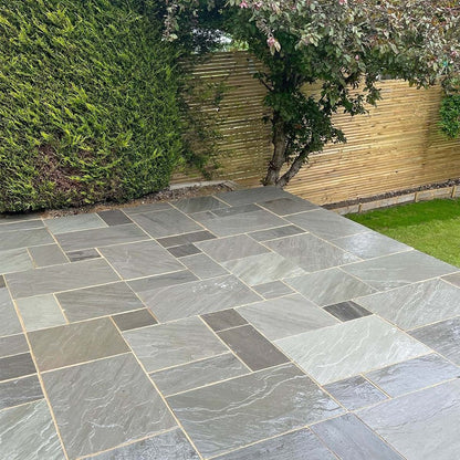 Aravalli Grey Indian 22mm Sandstone Paving Slabs - Riven - Patio Kit - JJ Building Materials