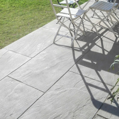 Aravalli Grey Indian 22mm Sandstone Paving Slabs - Tumbled - JJ Building Materials