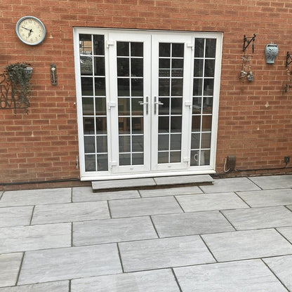 Aravalli Grey Indian 22mm Sandstone Paving Slabs - Tumbled - JJ Building Materials