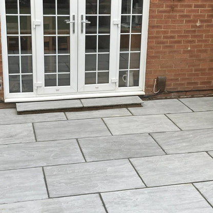 Aravalli Grey Indian 22mm Sandstone Paving Slabs - Tumbled - JJ Building Materials