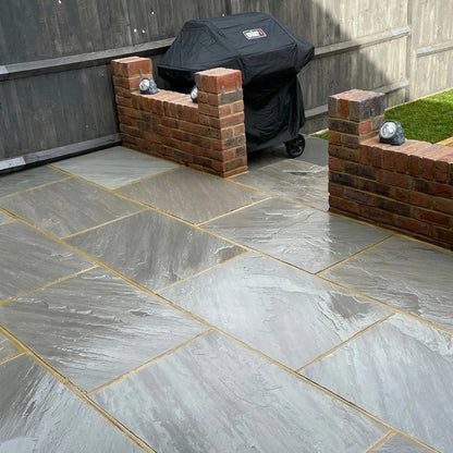 Aravalli Grey Indian 22mm Sandstone Paving Slabs - Tumbled - JJ Building Materials