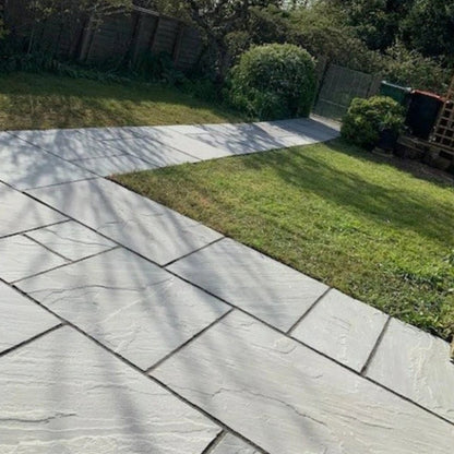 Aravalli Grey Indian 22mm Sandstone Paving Slabs - Tumbled - JJ Building Materials