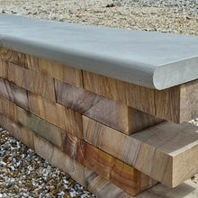 Aravalli Grey Indian 40mm Sandstone - Bullnose Coping Stones - Sawn & Honed - 600x300mm - JJ Building Materials