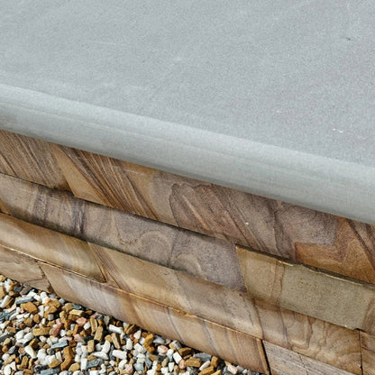 Aravalli Grey Indian 40mm Sandstone - Sawn & Honed - Bullnose Steps - 900x400mm - JJ Building Materials