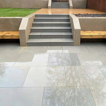 Aravalli Grey Indian 40mm Sandstone - Sawn & Honed - Bullnose Steps - 900x400mm - JJ Building Materials