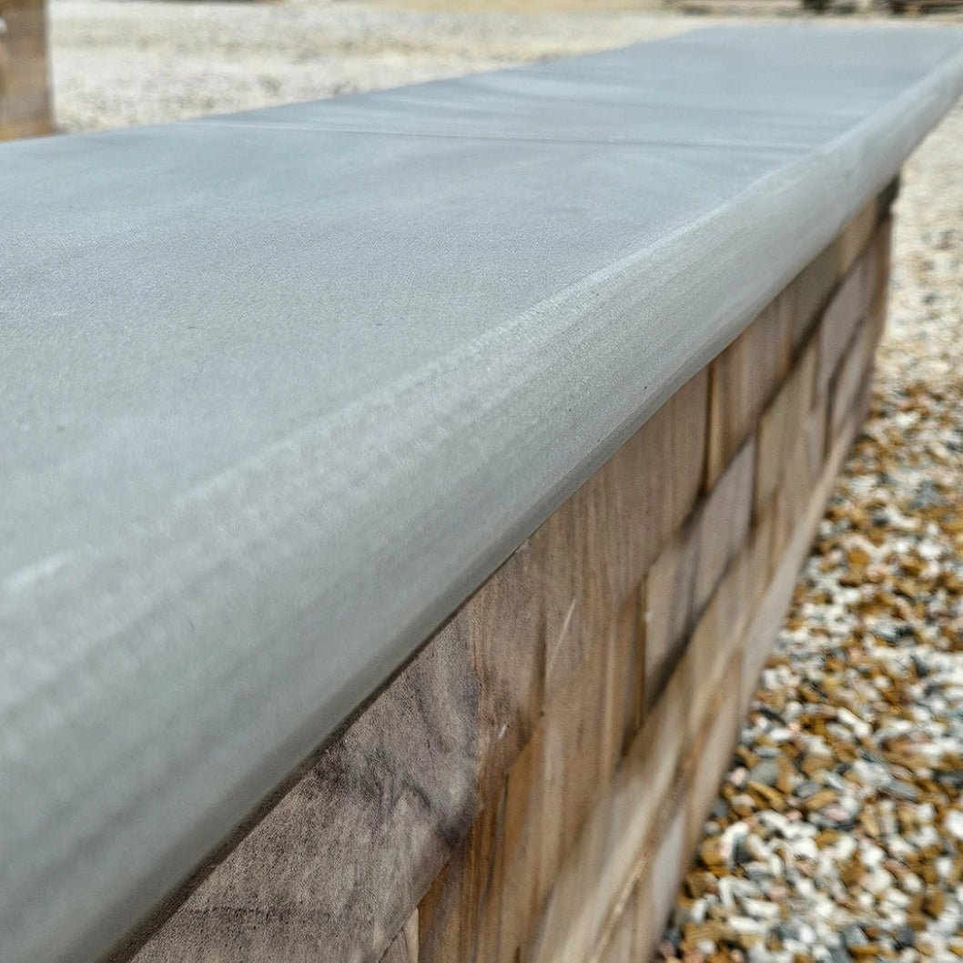 Aravalli Grey Indian 40mm Sandstone - Sawn & Honed - Bullnose Steps - 900x400mm - JJ Building Materials