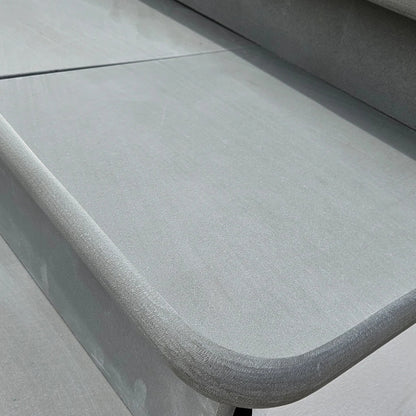 Aravalli Grey Indian Sandstone - Bullnose Step Corners - Sawn & Honed - 400x400mm - 40mm