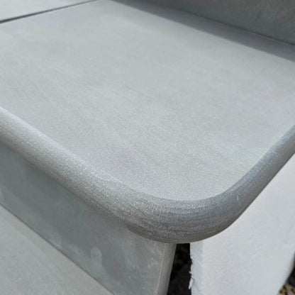 Aravalli Grey Indian Sandstone - Bullnose Step Corners - Sawn & Honed - 400x400mm - 40mm