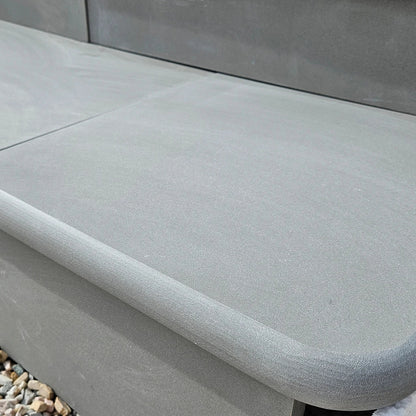 Aravalli Grey Indian Sandstone - Bullnose Step Corners - Sawn & Honed - 400x400mm - 40mm