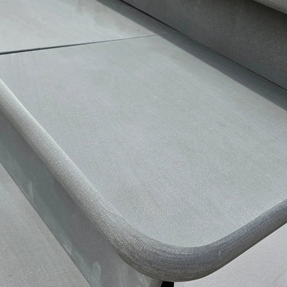 Aravalli Grey Indian Sandstone - Bullnose Step Corners - Sawn & Honed - 400x400mm - 40mm - JJ Building Materials