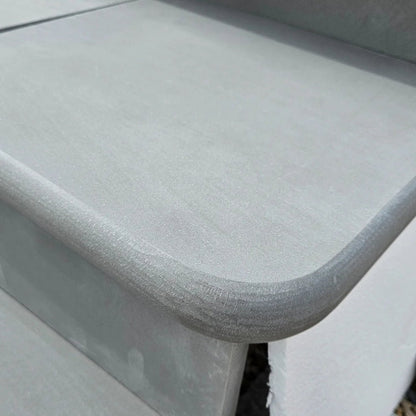 Aravalli Grey Indian Sandstone - Bullnose Step Corners - Sawn & Honed - 400x400mm - 40mm - JJ Building Materials