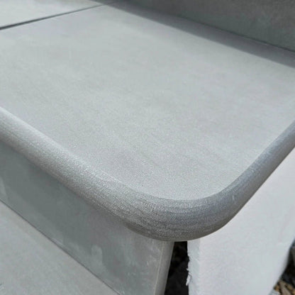 Aravalli Grey Indian Sandstone - Bullnose Step Corners - Sawn & Honed - 400x400mm - 40mm - JJ Building Materials