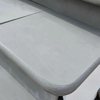 Aravalli Grey Indian Sandstone - Bullnose Step Corners - Sawn & Honed - 400x400mm - 40mm - JJ Building Materials