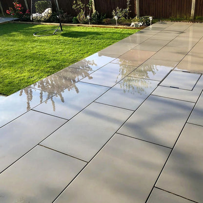 Aravalli Grey Indian 20mm Sandstone Paving Slabs - Sawn & Honed