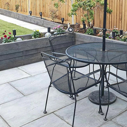 Aravalli Grey Indian 22mm Sandstone Paving Slabs - Tumbled