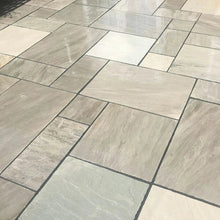 Aravalli Grey Indian Sandstone Paving Slabs - Tumbled - Patio Kit - 22mm - JJ Building Materials