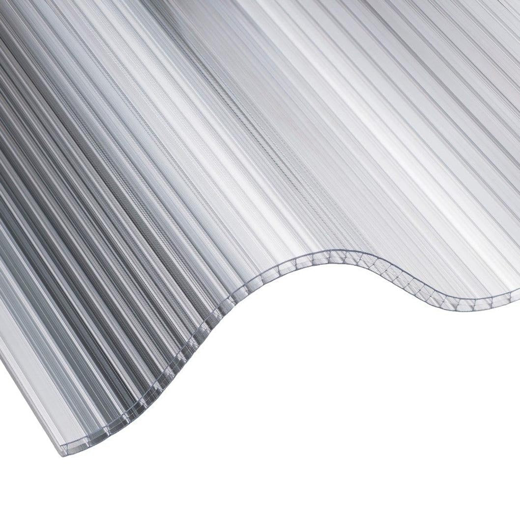 Ariel Plastics 6mm Clear Corolite CST 177/51 Triplewall Corrugated Polycarbonate Sheet - JJ Building Materials