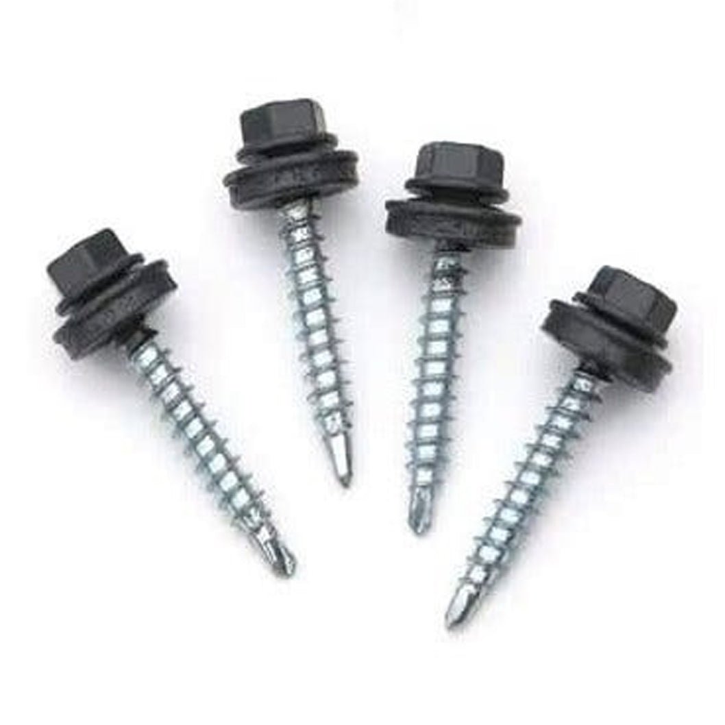 Ariel Plastics Charcoal Grey Corotile Screw and Washers - Pack of 10 - JJ Building Materials