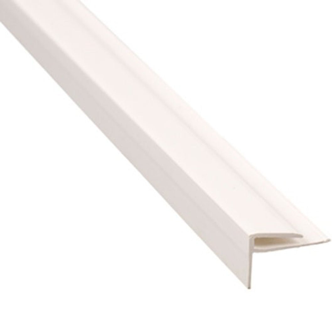 Ariel Plastics White F' Section External Corner - 3000mm - JJ Building Materials