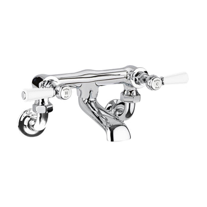 Hudson Reed Topaz Wall Mounted Bath Filler Trad Chrome Brass 142x338x197mm - BC303HLWM