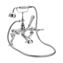 Hudson Reed Topaz Deck Mounted Bath Shower Mixer Trad Chrome Brass 320x350x155mm - BC304DL