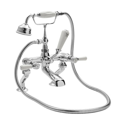 Hudson Reed Topaz Deck Mounted Bath Shower Mixer Trad Chrome Brass 320x350x155mm - BC304DL