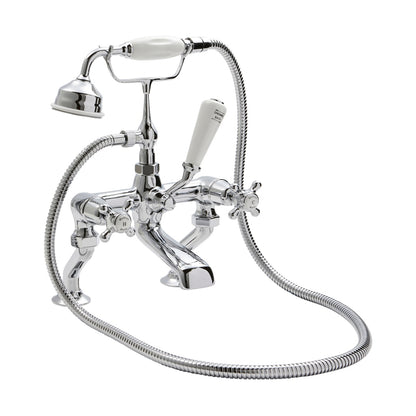 Hudson Reed Topaz Deck Mounted Bath Shower Mixer Trad Chrome Brass 320x350x155mm - BC304DX