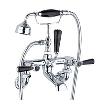 Hudson Reed Topaz Wall Mounted Bath Shower Mixer Trad Chrome Brass 320x350x155mm - BC404DLWM