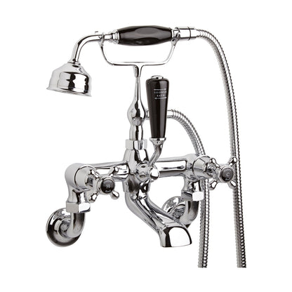 Hudson Reed Topaz Wall Mounted Bath Shower Mixer Trad Chrome Brass 320x350x155mm - BC404DXWM