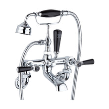 Hudson Reed Topaz Wall Mounted Bath Shower Mixer Trad Chrome Brass 320x350x155mm - BC404HLWM