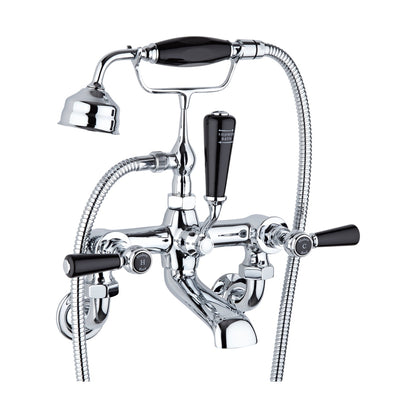 Hudson Reed Topaz Wall Mounted Bath Shower Mixer Trad Chrome Brass 320x350x155mm - BC404HLWM