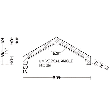 BMI Redland Concrete Univeral Angle Ridge Tile