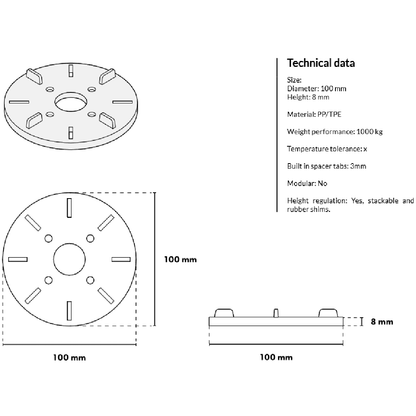 Castle Composites Promanade Tile 8mm Rubber Support Pad - JJ Building Materials
