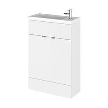 Hudson Reed Fusion 600mm Vanity Unit & Basin - Compact Contemp Gloss White MFC Painted Gloss 904x605x260mm