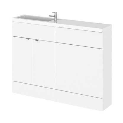 Hudson Reed Fusion 1200mm Combination - Compact Contemp Gloss White MFC Painted Gloss 904x1205x260mm - CBI108