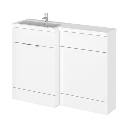 Hudson Reed Fusion 1200mm Left Hand Combination Contemp Gloss White MFC Painted Gloss 904x1205x360mm - CBI109