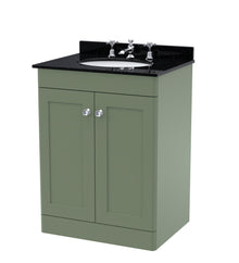 Nui Classique 600mm Floor Standing 2 Door Vanity & Marble Top 3th Traditional Satin Green MFC Painted Matt 814x620x463mm - CLC825BR3