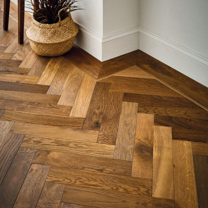 Congaree Smoked Oak Block Brushed UV Oil Engineered Wood Flooring - 0.648m2 Pack Size | Parquet Range - JJ Building Materials