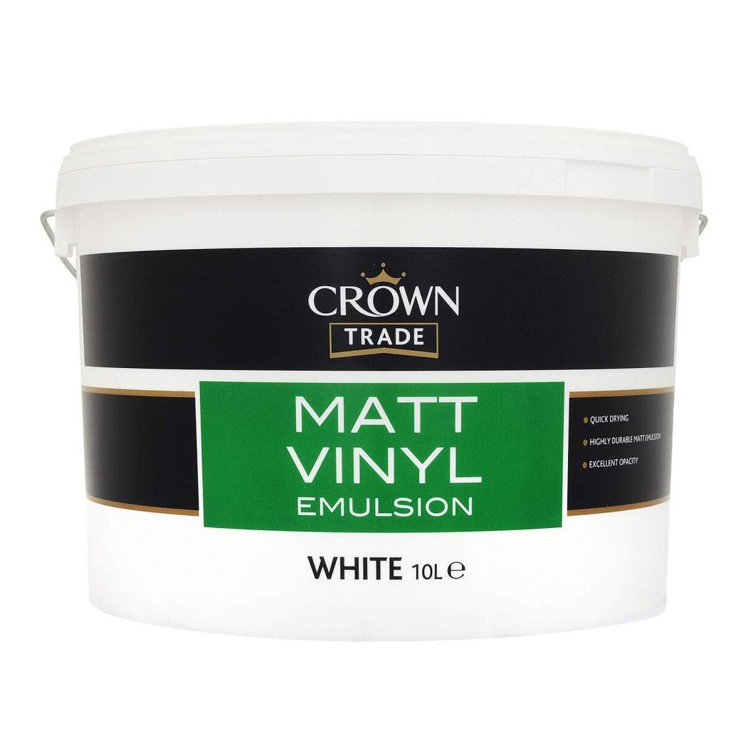 Crown Trade Vinyl Matt Emulsion Brilliant White  - JJ Building Materials