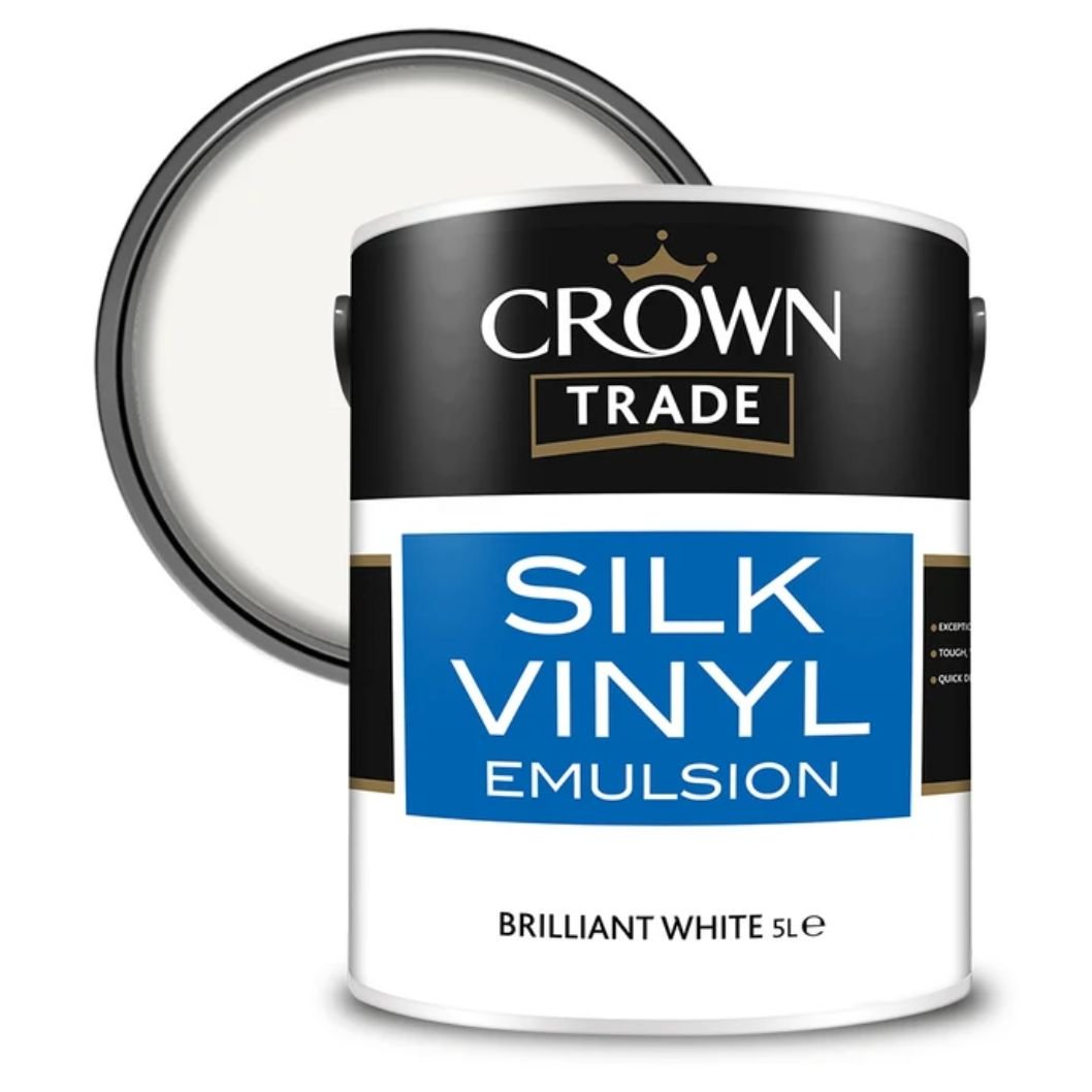 Crown Trade Vinyl Silk Emulsion Brilliant White - JJ Building Materials