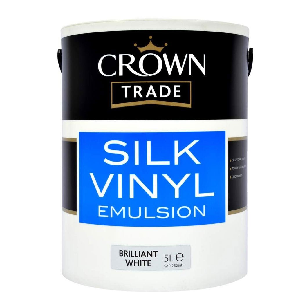 Crown Trade Vinyl Silk Emulsion White - JJ Building Materials