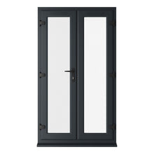 Crystal UPVC French Door Grey 7016 External White Int Clear Double Glazing Left Hand Master 150mm Cill Included - JJ Building Materials