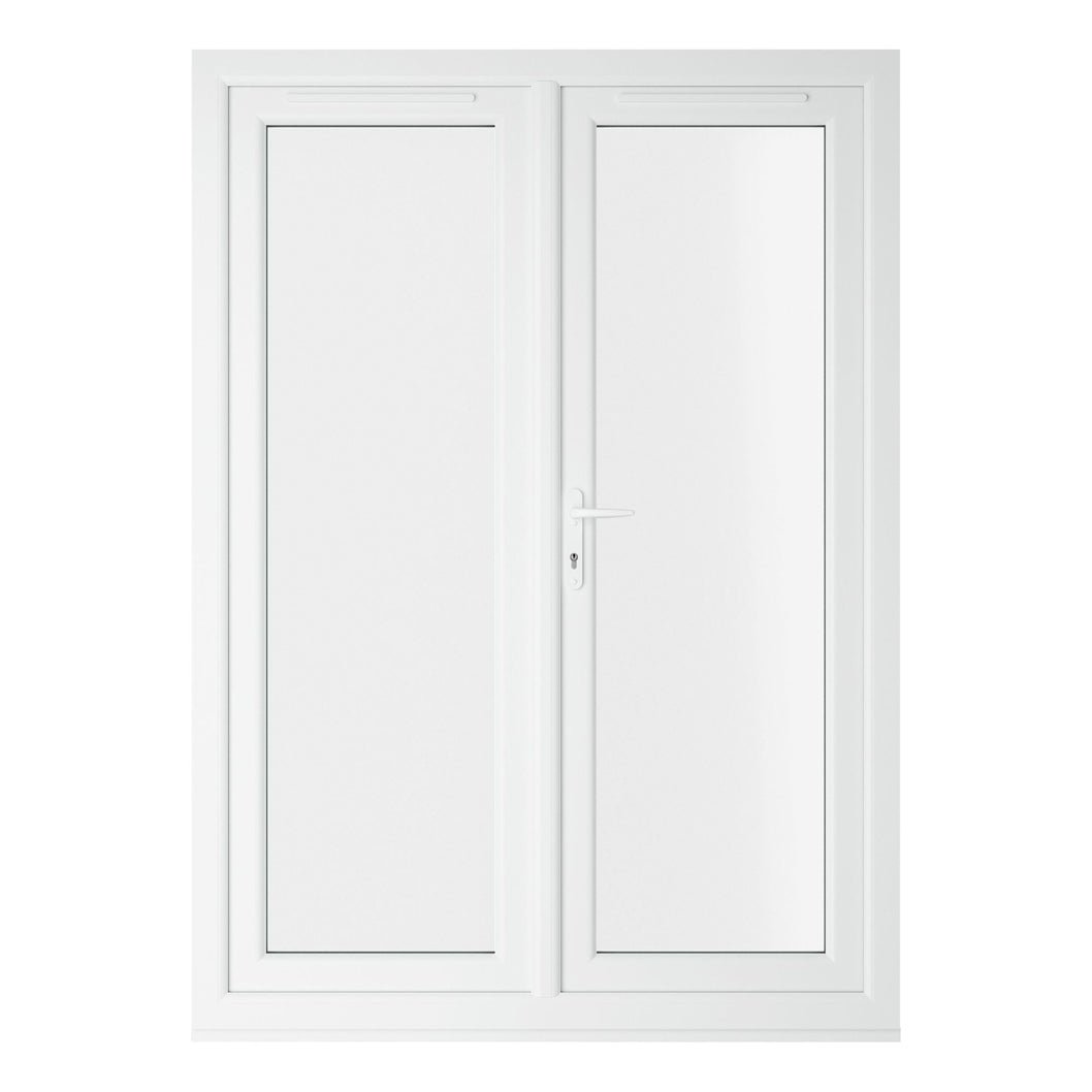 Crystal UPVC French Door Grey 7016 External White Int Clear Double Glazing Left Hand Master 150mm Cill Included - JJ Building Materials