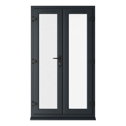 Crystal UPVC French Door Grey 7016 External White Int ClearTriple Glazing Left Hand Master 150mm Cill Included - JJ Building Materials