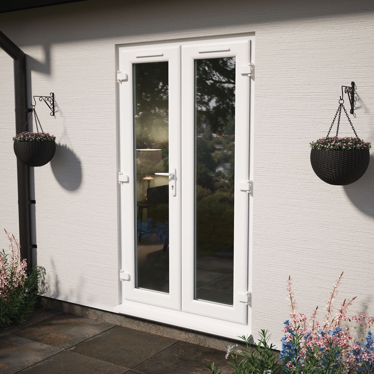 Crystal UPVC French Door White ClearTriple Glazing Left Hand Master 150mm Cill Included - JJ Building Materials
